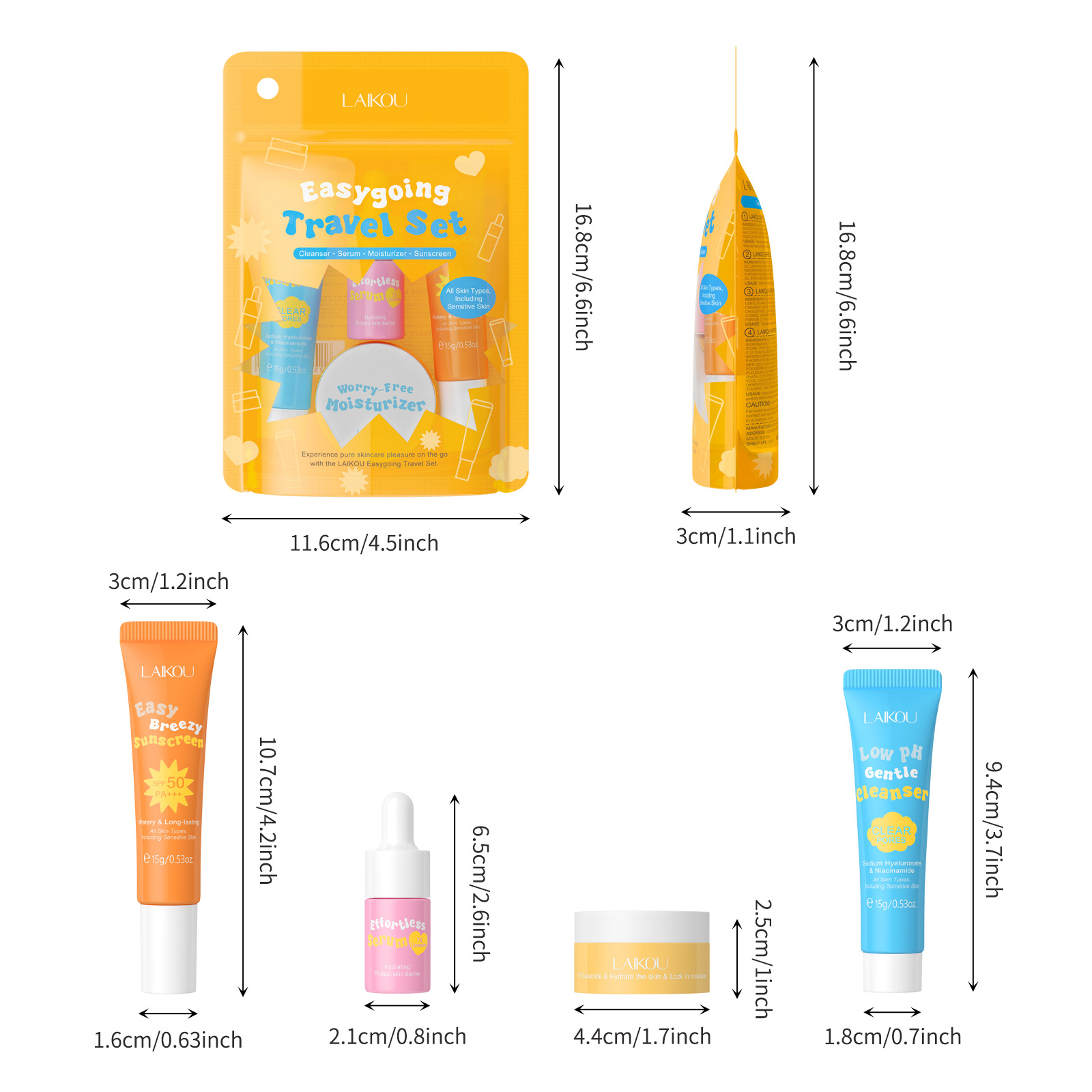 4PCS Laikou Ceramide Travel Su - Hyaluronic Acid Facial Serum 评论和价格