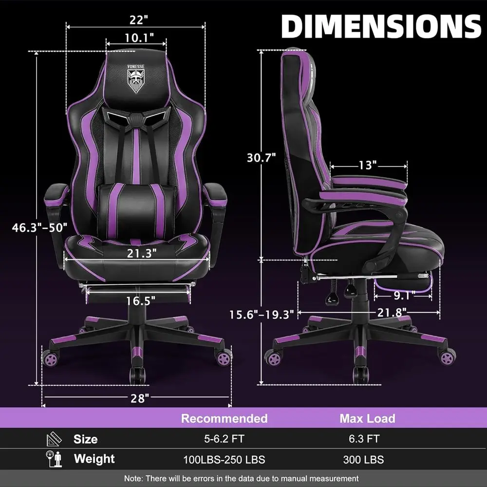 Ergonomic Reclining Gaming Cha - Massage 评论和价格