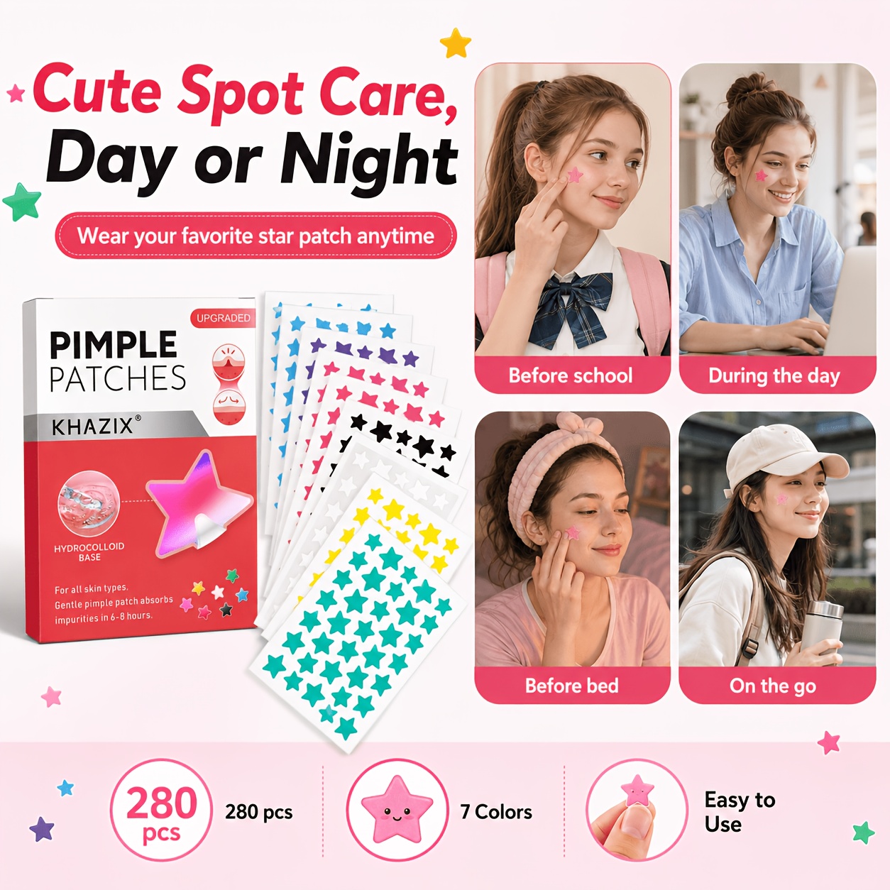 280pcs Star Pimple Patches, 7  - Hydrocolloid Pimple Patch 评论和价格