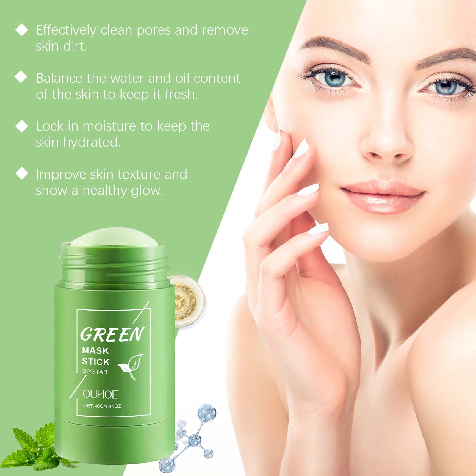 1~5PCS Green Tea Clay Stick Fo - Green Tea Cleansing Clay Mask 评论和价格