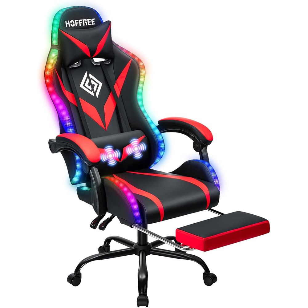 Ergonomic High-Back Gaming Cha - Massage 评论和价格